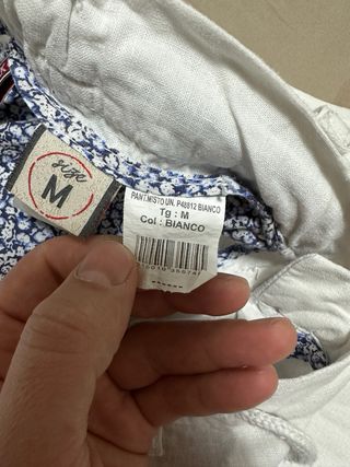 Pantaloni uomo lino bianchi tg. M