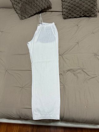 Pantaloni uomo lino bianchi tg. M