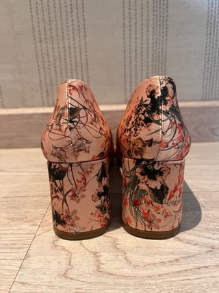 Zapatos y Bolso Mimao Florales Raso