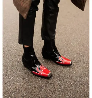 Botines Jeffrey Campbell Red Flame Negro/Rojo