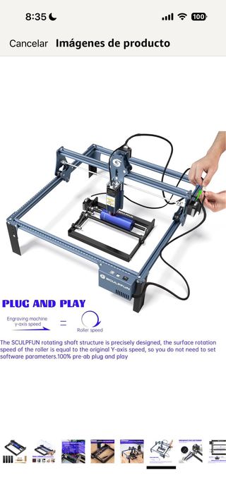 SCULPFUN Rodillo Grabador Láser Giratorio