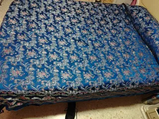 Colcha de seda floral azul , Rfr 099