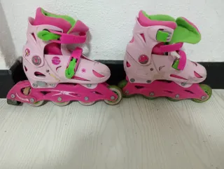 Patines Infantiles Ajustables Rosa y Verde
