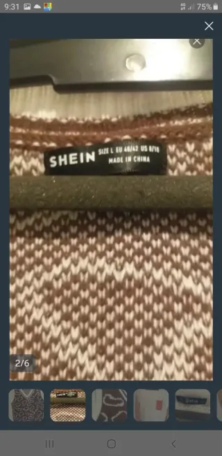 Chaleco SHEIN estampado marrón y blanco.y Jersey