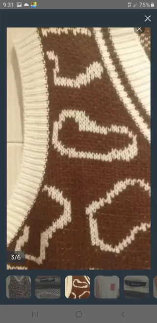 Chaleco SHEIN estampado marrón y blanco.y Jersey