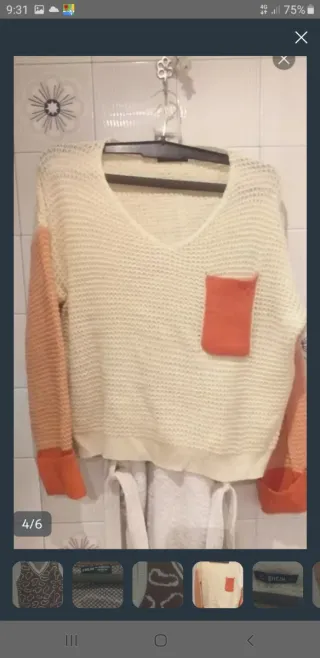 Chaleco SHEIN estampado marrón y blanco.y Jersey