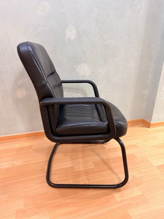 Pack 6 Sillas de oficina cuero negras robustas