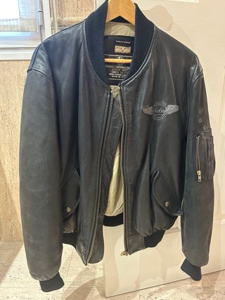 Chaqueta Cuero Negra Talla M