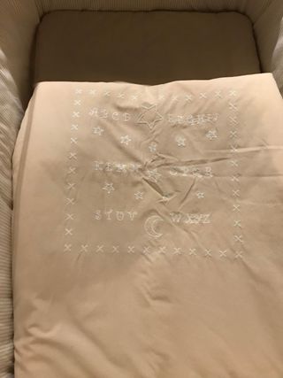 Minicuna moisés madera con ruedas