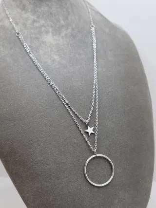 Gargantilla acero quirúrgico con estrella y aro