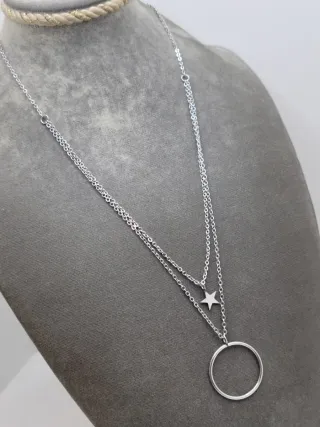 Gargantilla acero quirúrgico con estrella y aro