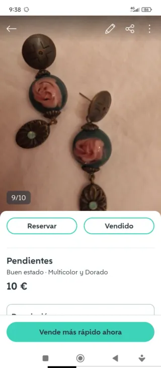 Pendientes largos florales dorados