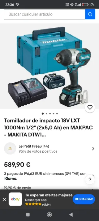 Atornillador de impacto inalámbrico MAKITA 18V
