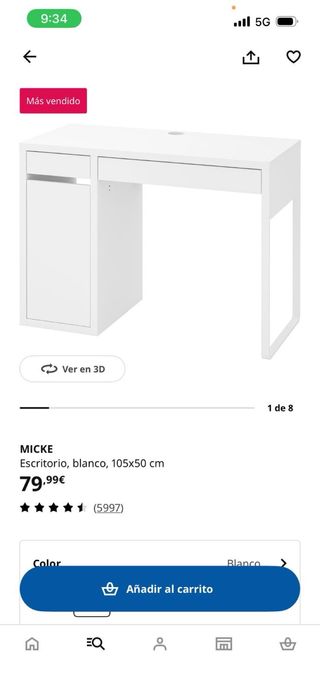 Escritorio blanco MICKE Ikea
