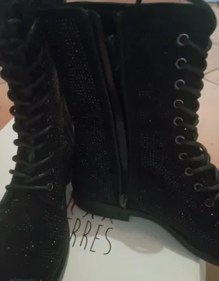 Anfibi donna neri con strass