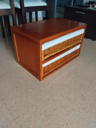 Mueble Cajonera Madera y Mimbre