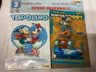 Topolino n.3664 con statuine Winter Sport