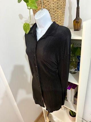 Sobrecamisa -camisa -blusa larga negra