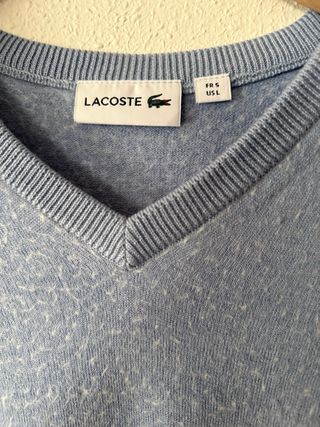 Jersey Lacoste Azul V-Neck talla L