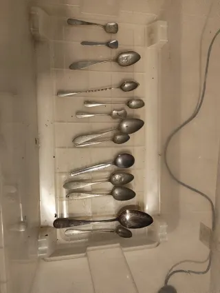 Lote cubiertos antiguos metal