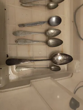 Lote cubiertos antiguos metal