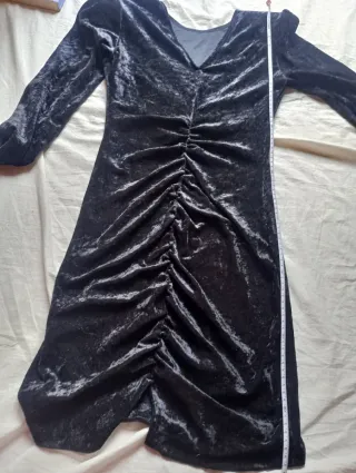 Mini abito velluto nero made in Italy