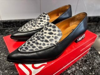 Zapatos piel Jose Saenz Negros y Animal Print