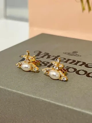 Pendientes Vivienne Westwood Orb Perla Oro