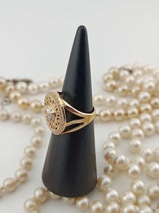 Anillo Versace Medusa Oro y Circonitas