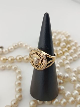 Anillo Versace Medusa Oro y Circonitas