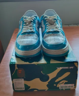 Zapatillas Bape Sta Azul y Blanco