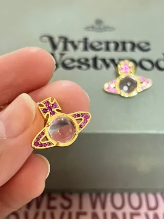 Pendientes Vivienne Westwood Oro y Rosa