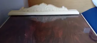 2 mesitas noche antiguas azul y dorado