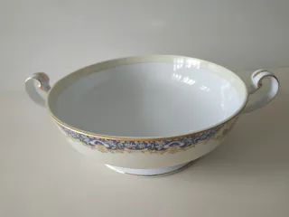 Legumbrera Noritake Porcelana Beige y Azul