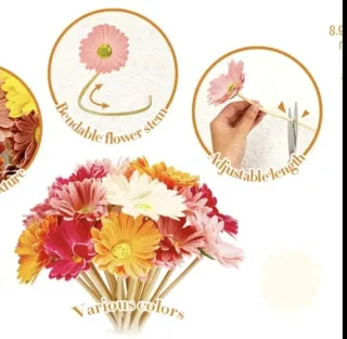 12 Flores Artificiales Decoración