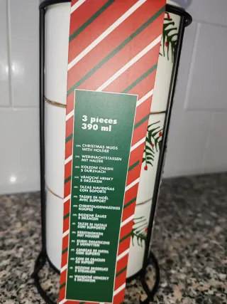 Set 3 Tazze Natale Babbo Natale Albero Pupazzo