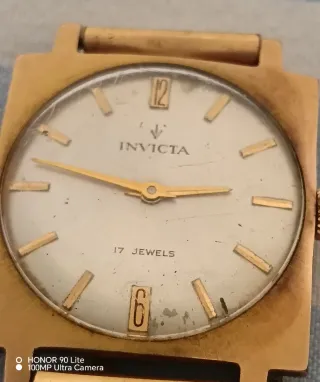 Raro INVICTA Vintage Square Case - 17 Jewels - Inc