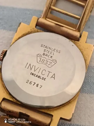 Raro INVICTA Vintage Square Case - 17 Jewels - Inc