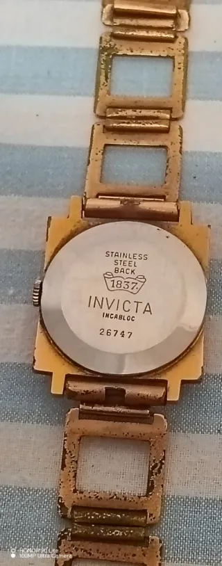 Raro INVICTA Vintage Square Case - 17 Jewels - Inc