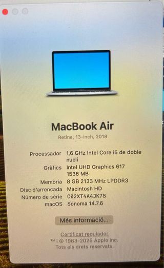 MacBook Air 13 Retina 2018 Intel Core i5