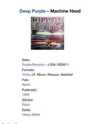Deep Purple - Machine Head Vinilo LP