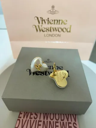 Pendientes Corazón Vivienne Westwood Oro Blanco
