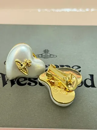 Pendientes Corazón Vivienne Westwood Oro Blanco