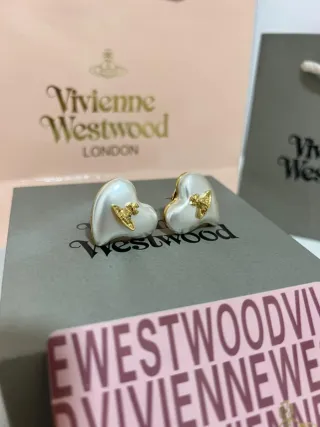 Pendientes Corazón Vivienne Westwood Oro Blanco