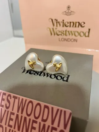 Pendientes Corazón Vivienne Westwood Oro Blanco