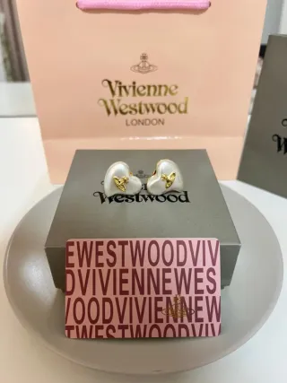 Pendientes Corazón Vivienne Westwood Oro Blanco