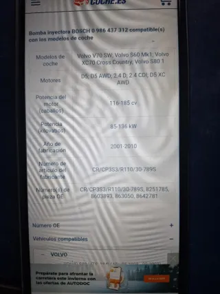 Bomba Inyectora Bosch Volvo