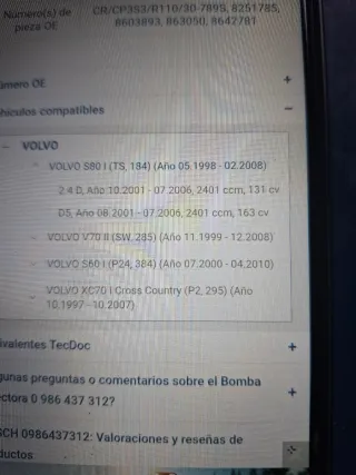 Bomba Inyectora Bosch Volvo