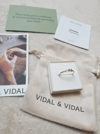 Anillo plata chapada oro 18kt Vidal y Vidal NUEVO