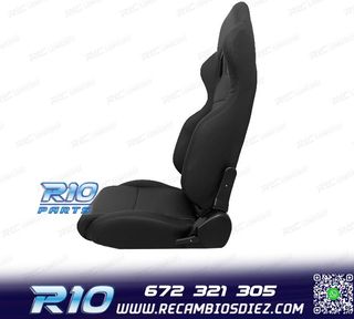 ASIENTO DEPORTIVO SEMI BAQUET UNIVERSAL LOOK SPARCO CUERO NE